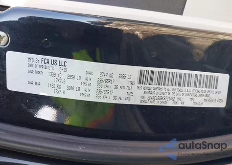 2019 Chrysler Pacifica Touring L z USA, uszkodzony, nr VIN 2C4RC1BG8KR721402